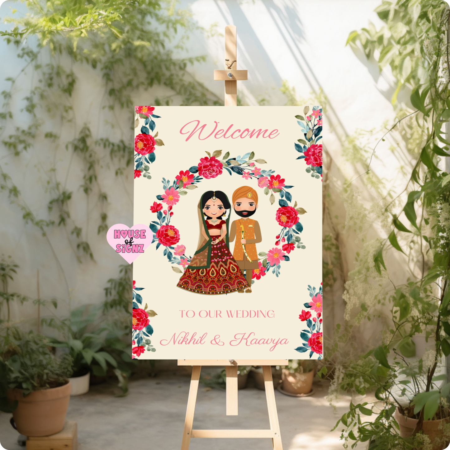 Vivaah circle flower welcome sign