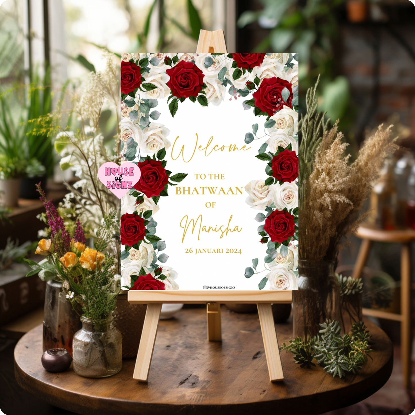 Bhatwaan roses welcome sign