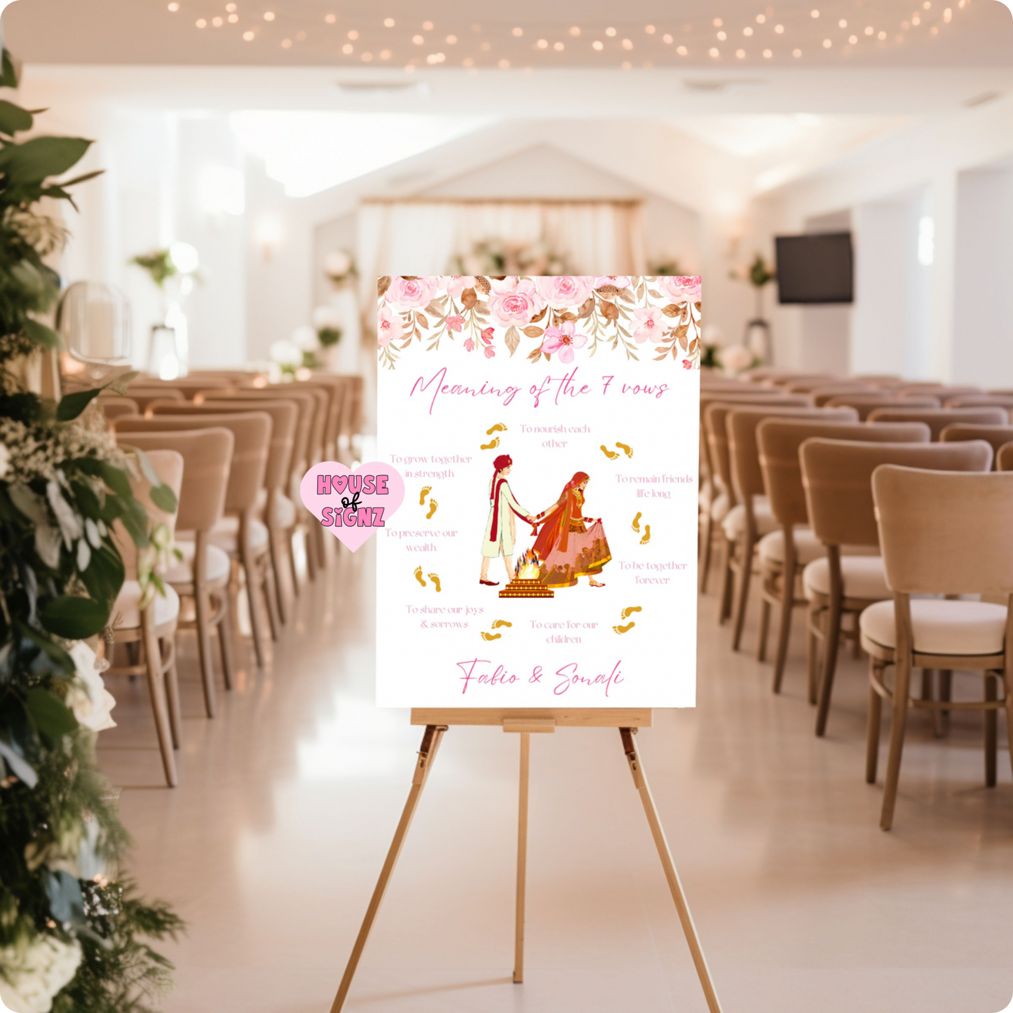 Meaning of the vows wedding welcome sign