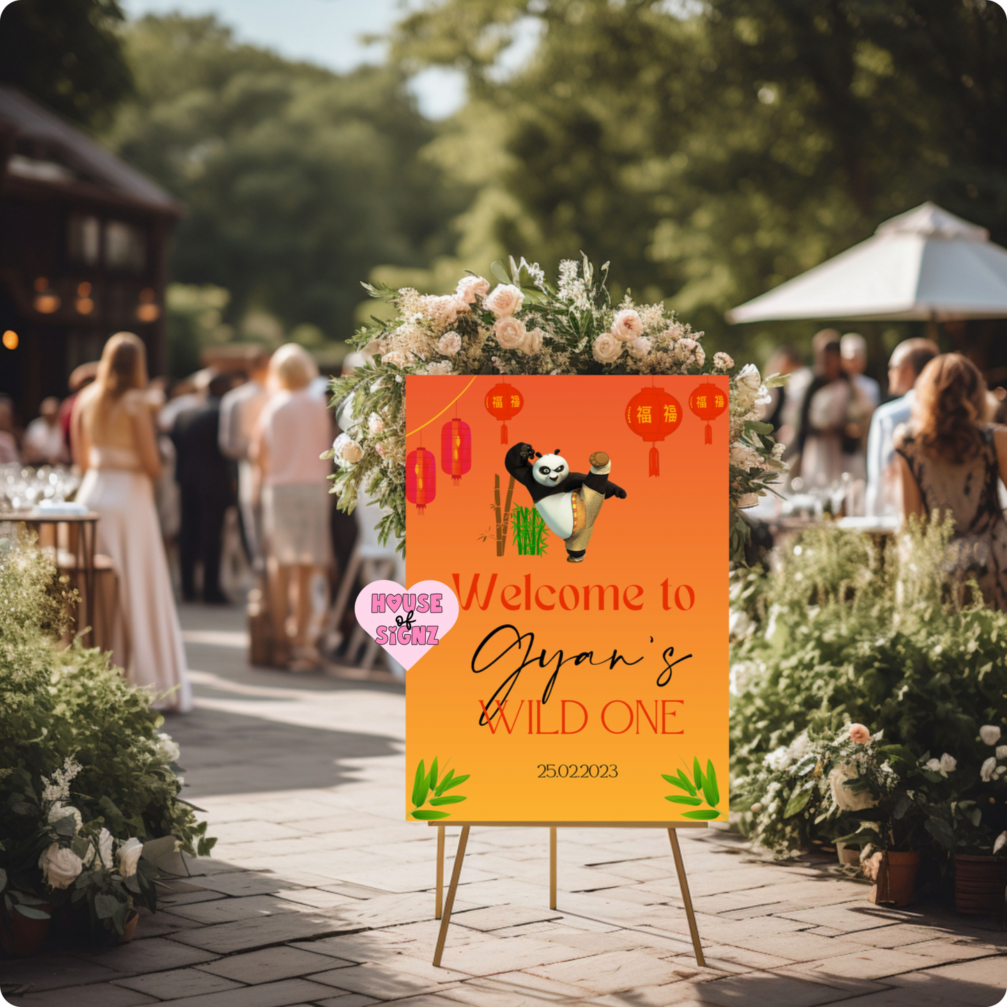 Kung fu panda themed welcome sign
