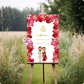 Bruiloft roze bloemen welkomstbord