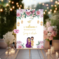 Pastel paarse rozen welkomstbord
