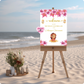 Mundan sanskaar roze bloemen welkomstbord