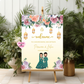 Reception pastel flowers welcome sign