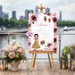 Mehndi warm roze bloemen welkomstbord