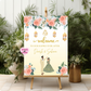 Wedding orange white roses welcome sign